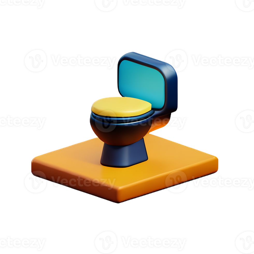 toilet seat 3d rendering icon illustration png