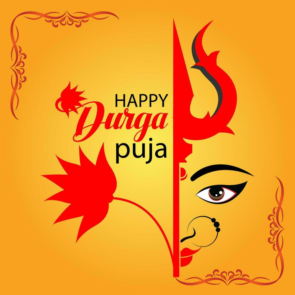 Happy Durga Puja Illustration Background Design vector