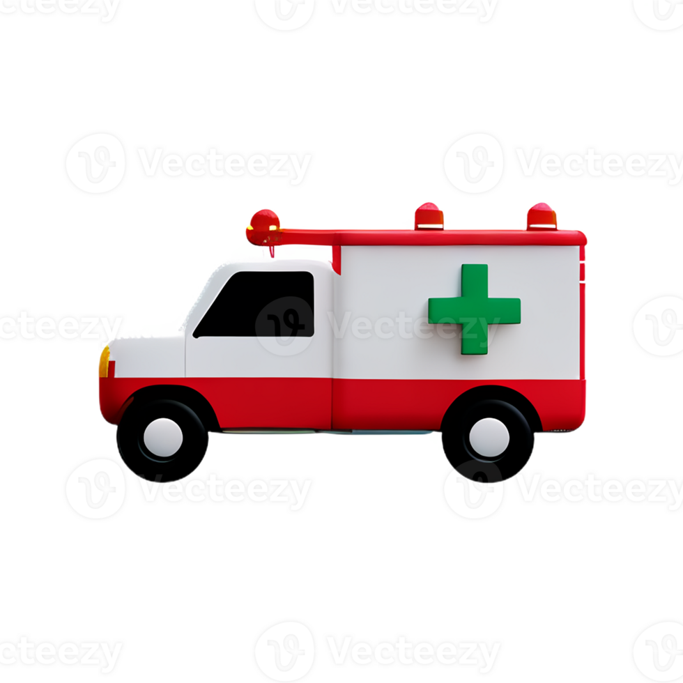 ambulance 3d rendering icon illustration png