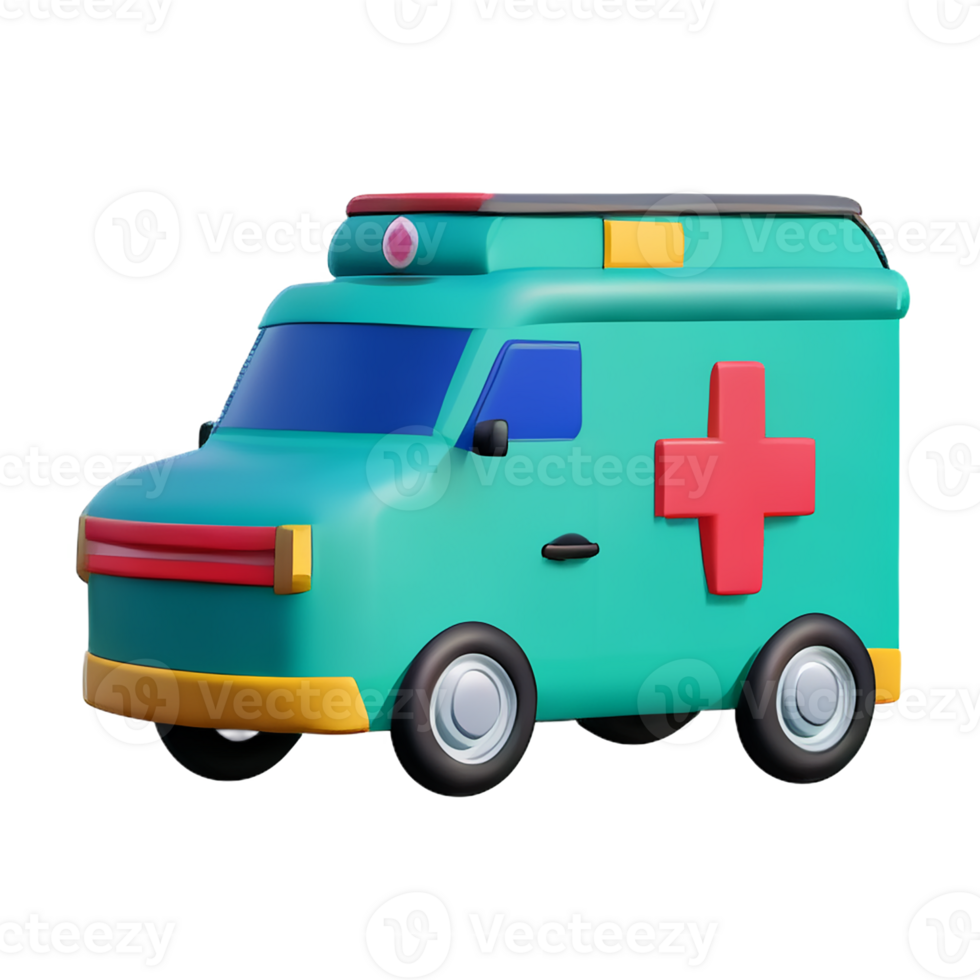ambulance 3d rendering icon illustration png