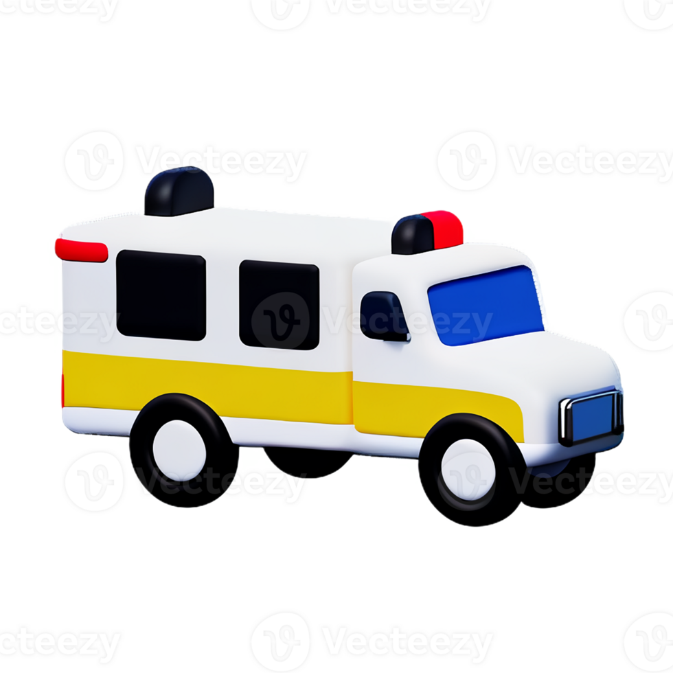 ambulance 3d rendering icon illustration png