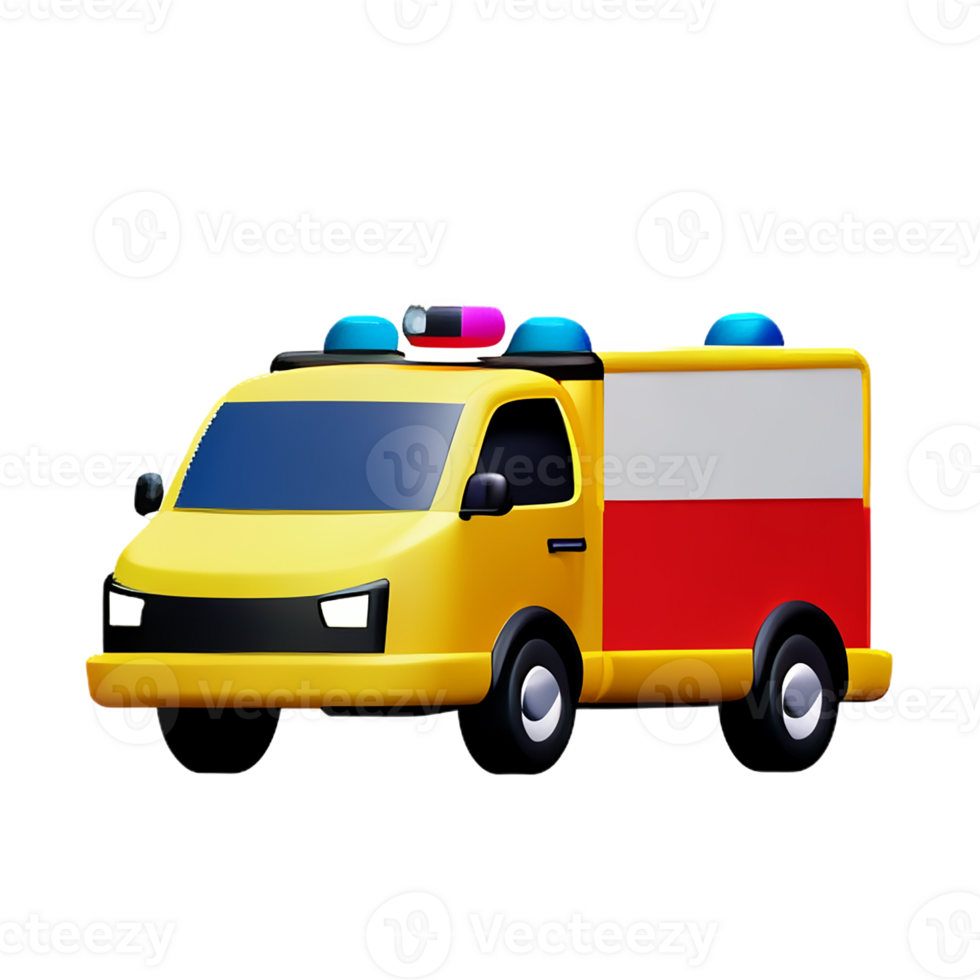 ambulance 3d rendering icon illustration png