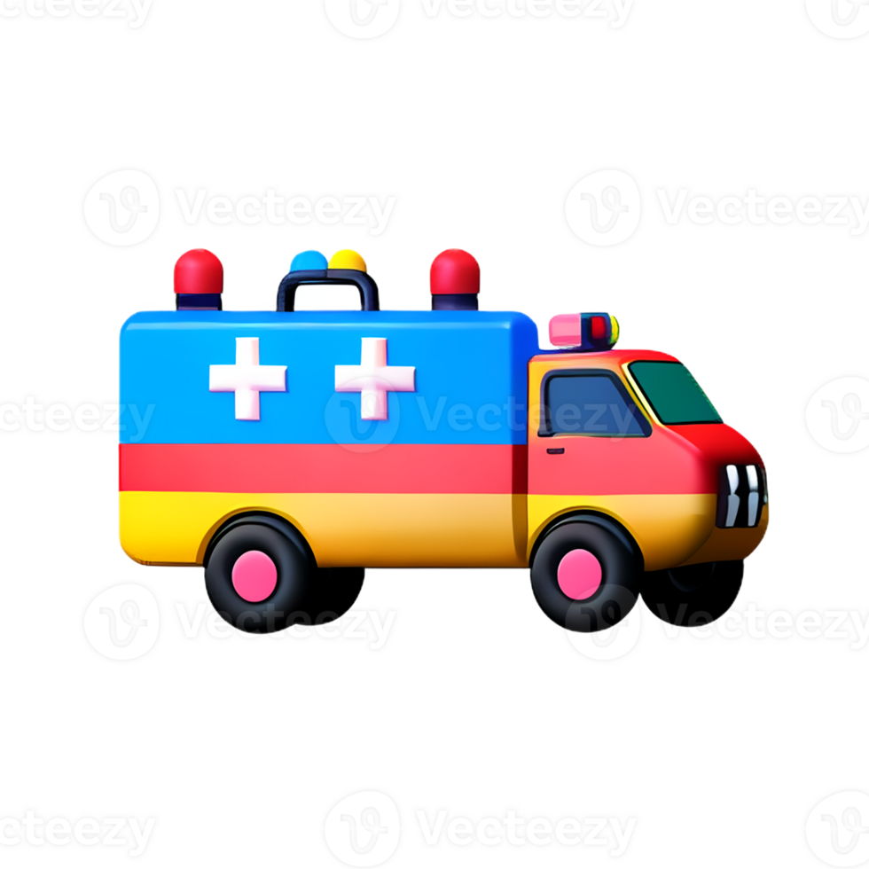 ambulance 3d rendering icon illustration png