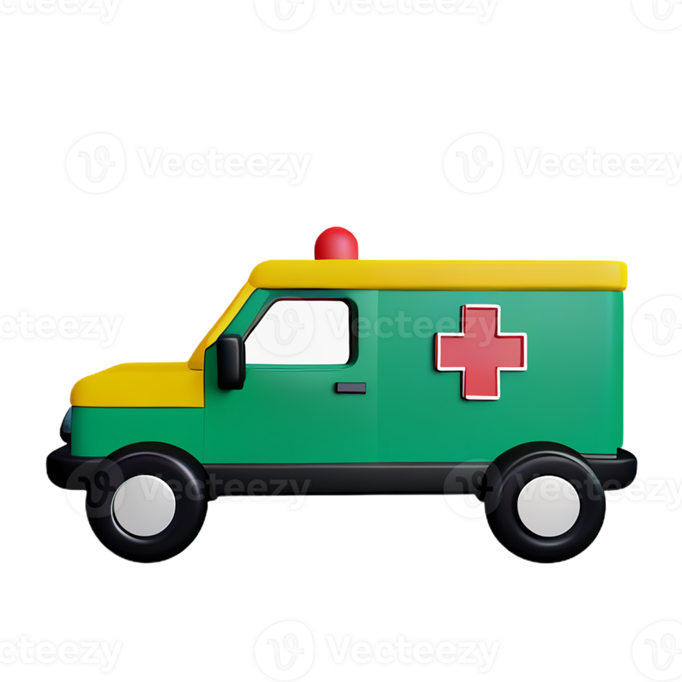 ambulance 3d rendering icon illustration png