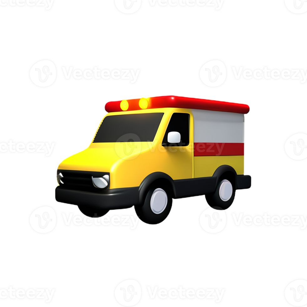 ambulance 3d rendering icon illustration png