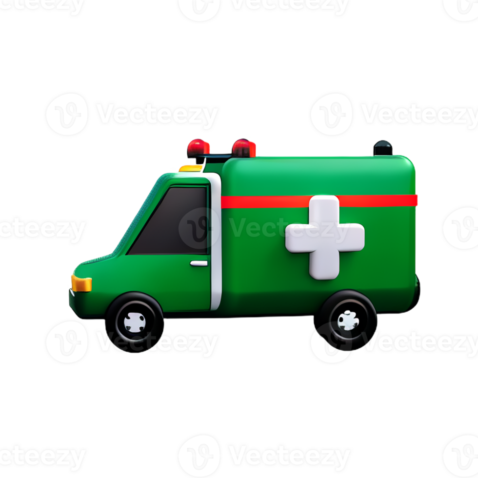 ambulance 3d rendering icon illustration png