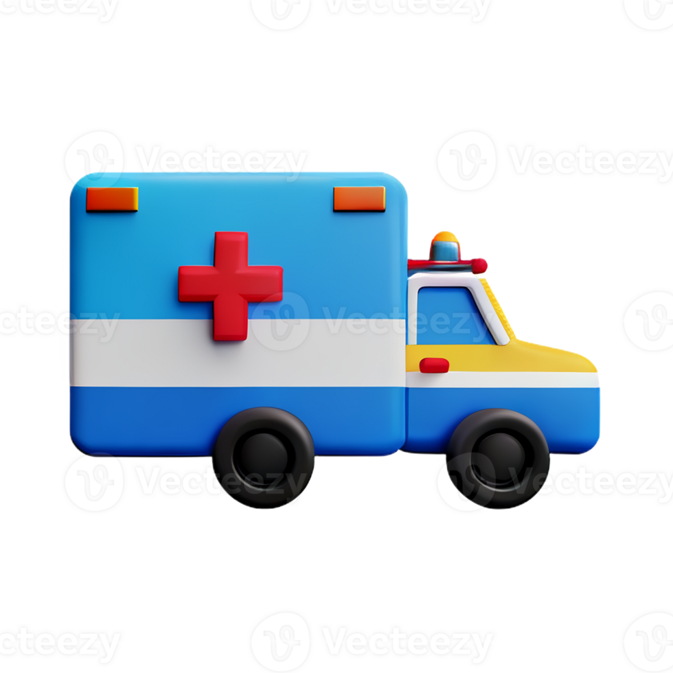 ambulance 3d rendering icon illustration png