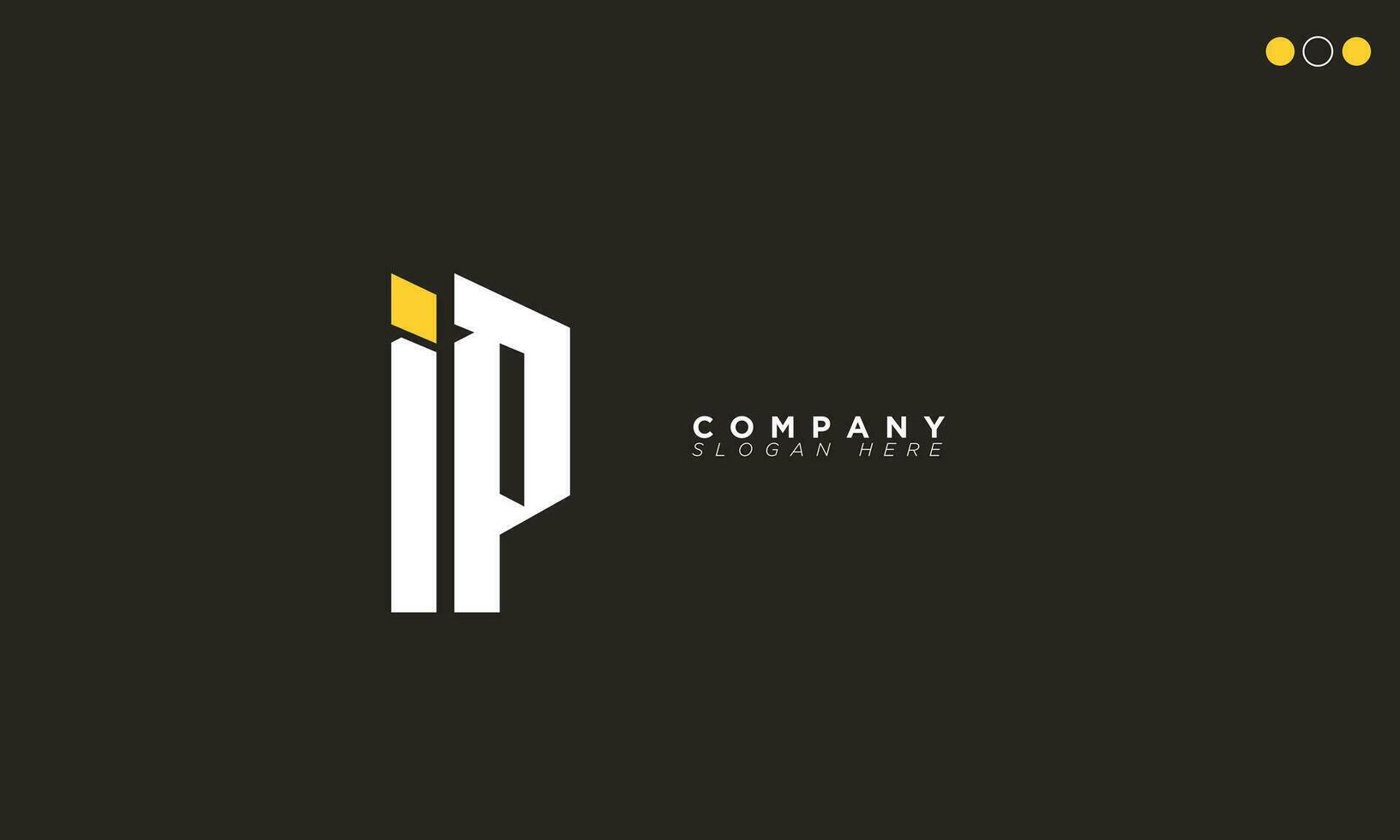 IP Alphabet letters Initials Monogram logo PI, I and P vector