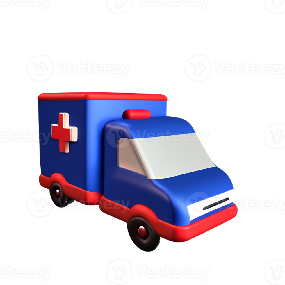 ambulance 3d rendering icon illustration png