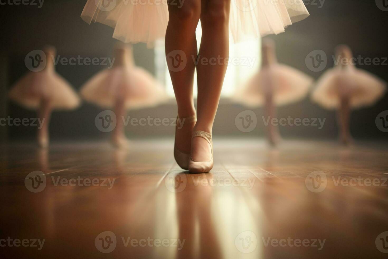 Ballerina dancing in ballet class. Generative AI photo