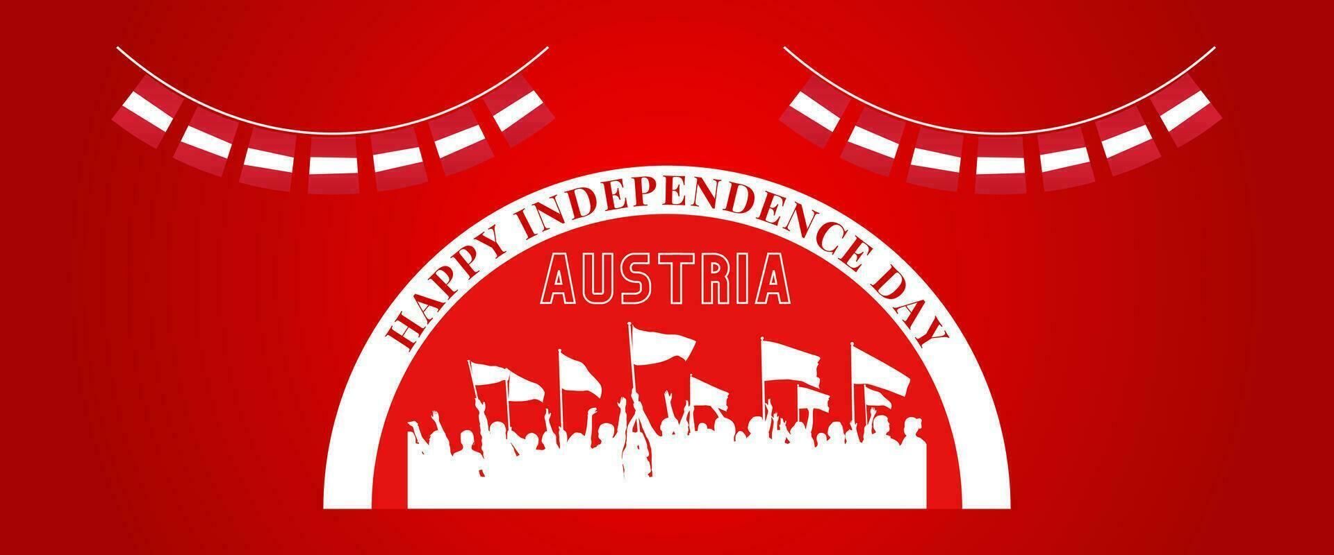 Austria national day banner for independence day anniversary. Flag of Austria and modern geometric retro abstract design. Red and white concept. vector