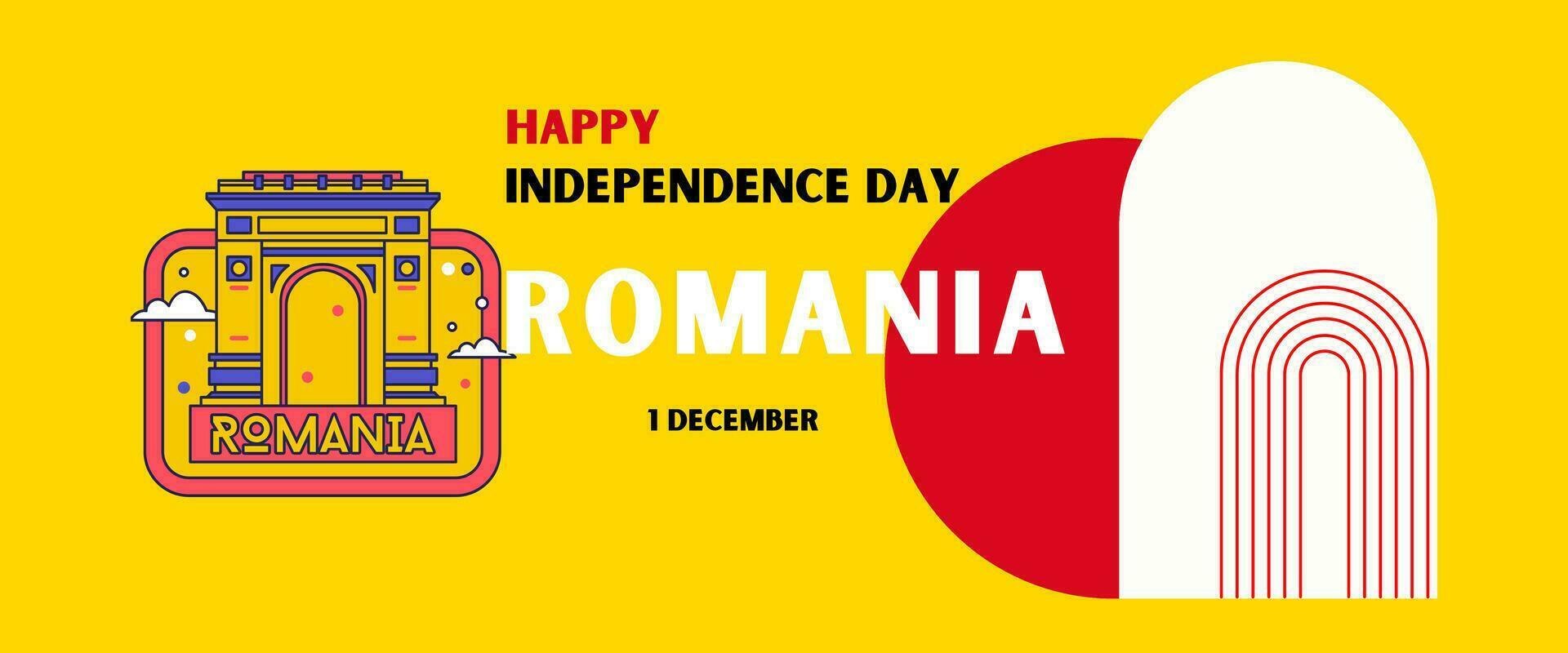 Romania national day for independence day anniversary, with maps of Romania and background of flag Romania. December 1 vector