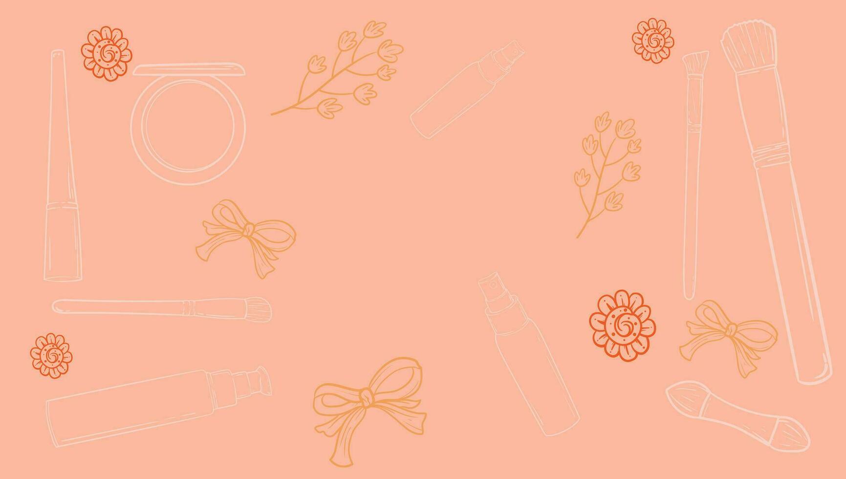 Background floral and cosmetic beauty minimal illustratiom blossom for banner, advertising and promotion elegant luxury concept vector