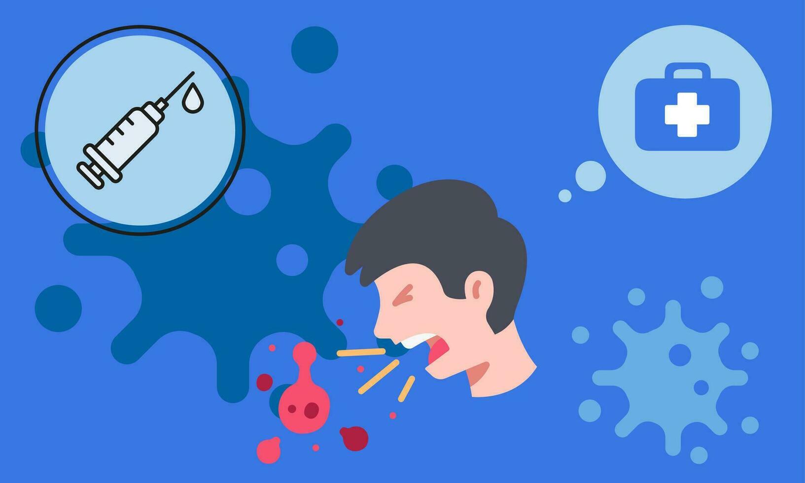 The Novel Corona Virus SARS-CoV-2, the virus causing COVID-19 detailed flat vector illustration.