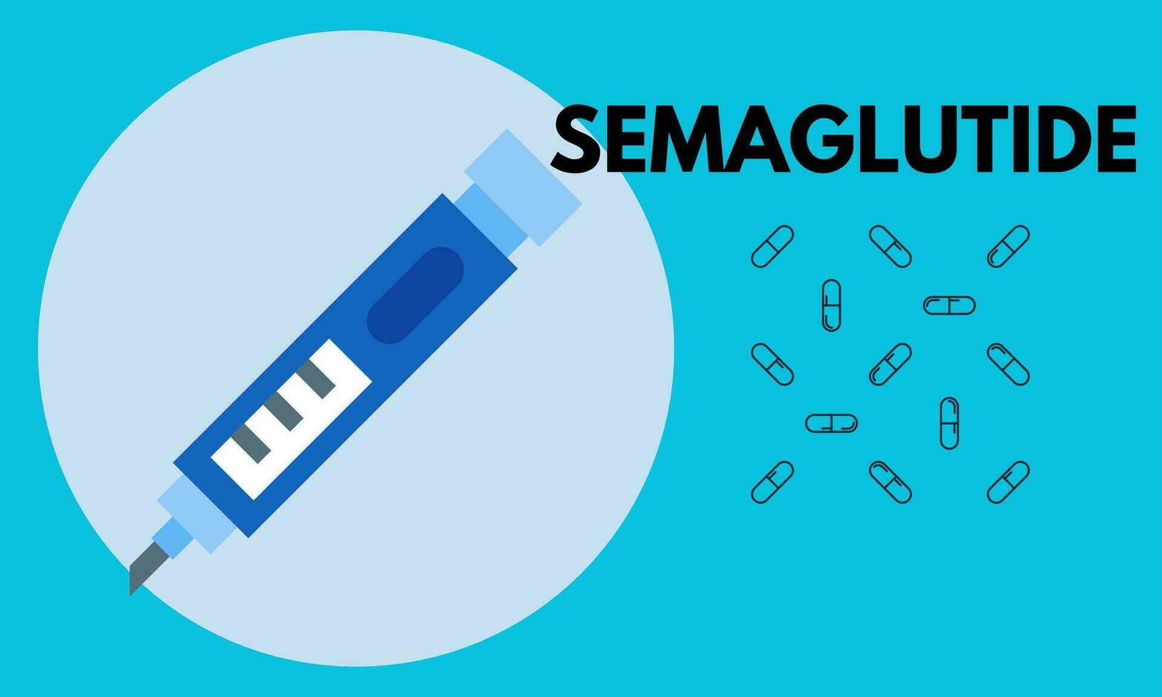 Semaglutide injection control blood sugar levels vector