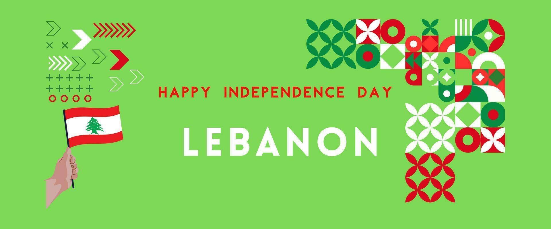 Lebanon national day for independence day anniversary, with maps of Lebanon and background of flag lebanon. vector