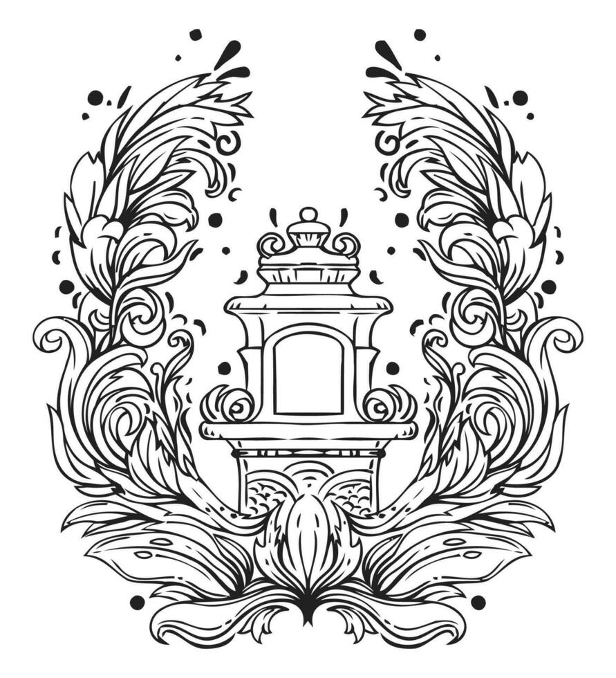 Vector hand painted black pattern