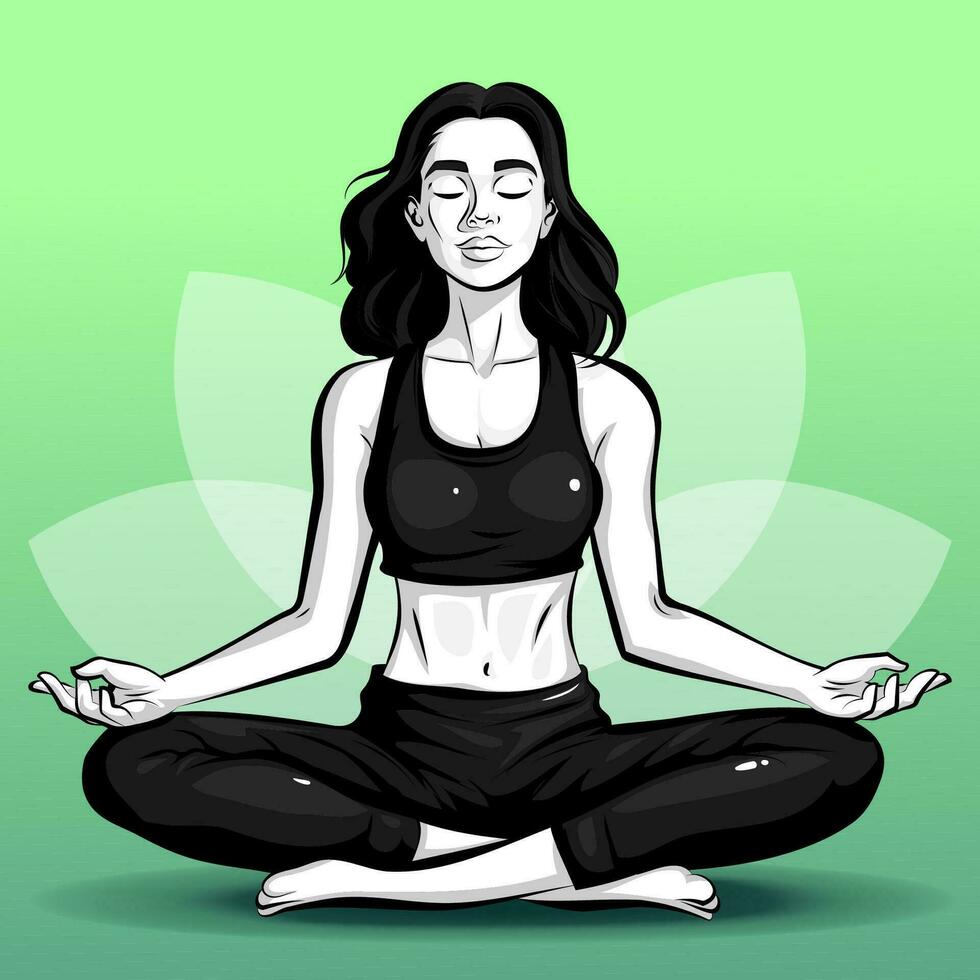 Vector hand painted yoga poses