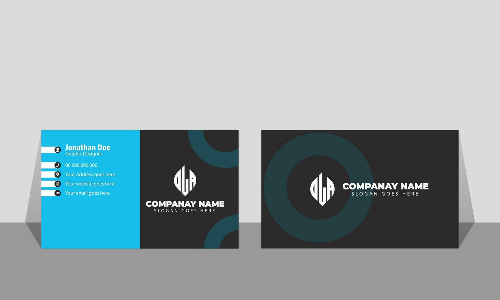 Blue and Black business card vector