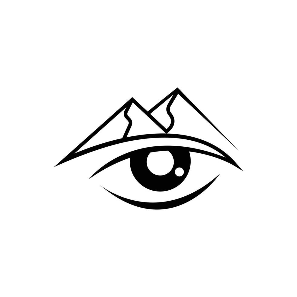 Eye mountain abstract logo design vector