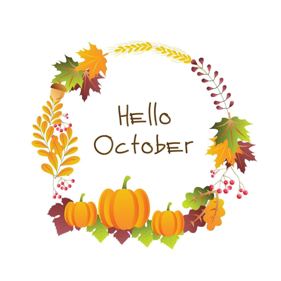 Hello October poster vector