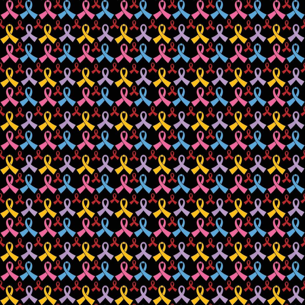 October is the World Breast Cancer Seamless Pattern background template with ribbon. vector