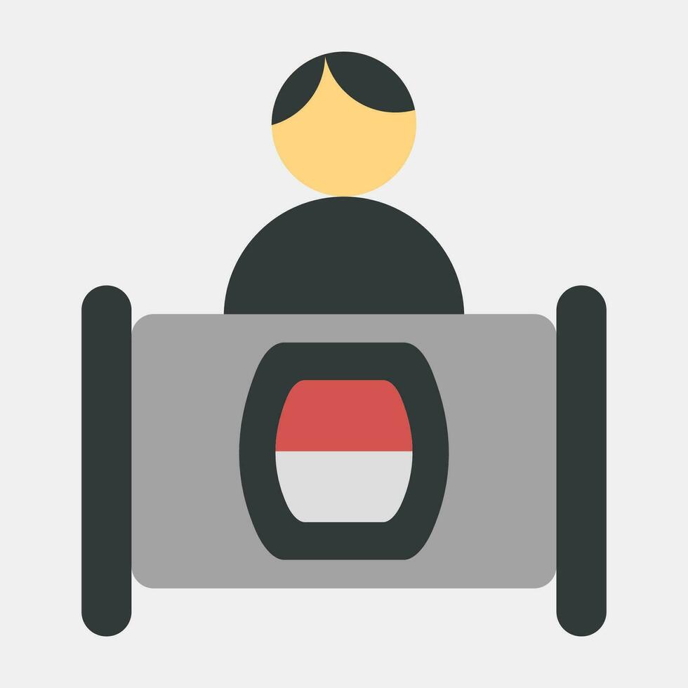 Icon voting booth. Indonesian general election elements. Icons in flat style. Good for prints, posters, infographics, etc. vector