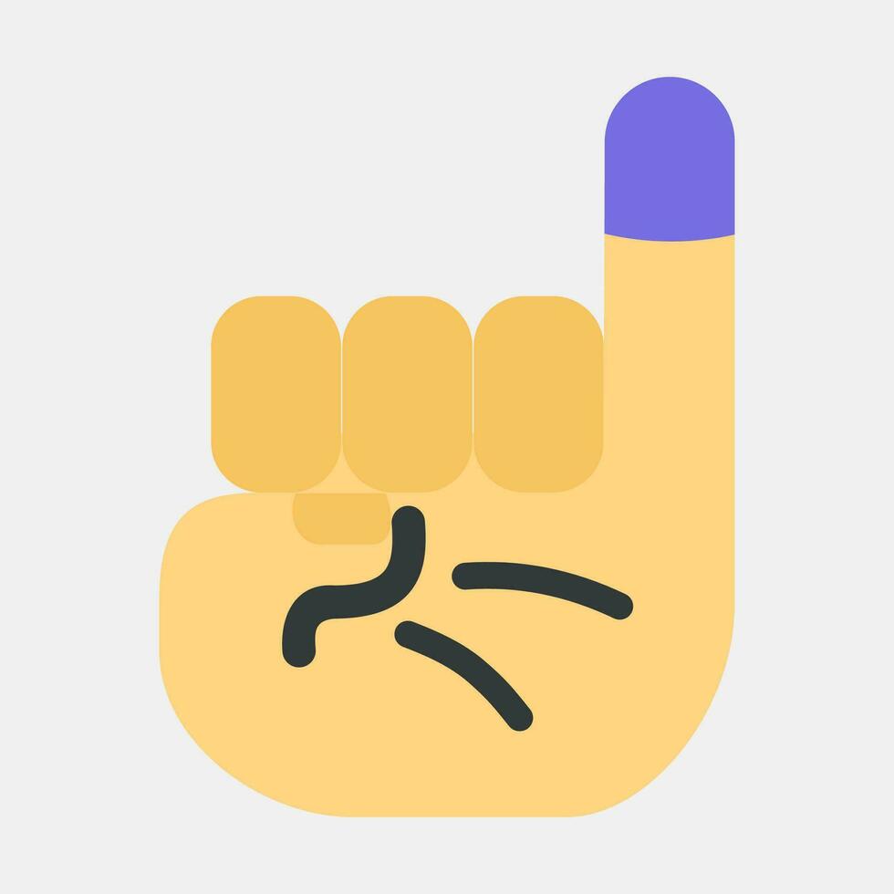 Icon ink on the little finger. Indonesian general election elements. Icons in flat style. Good for prints, posters, infographics, etc. vector
