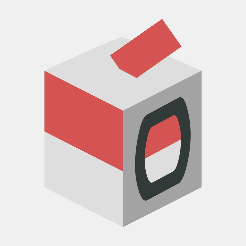 Icon ballot box. Indonesian general election elements. Icons in flat style. Good for prints, posters, infographics, etc. vector