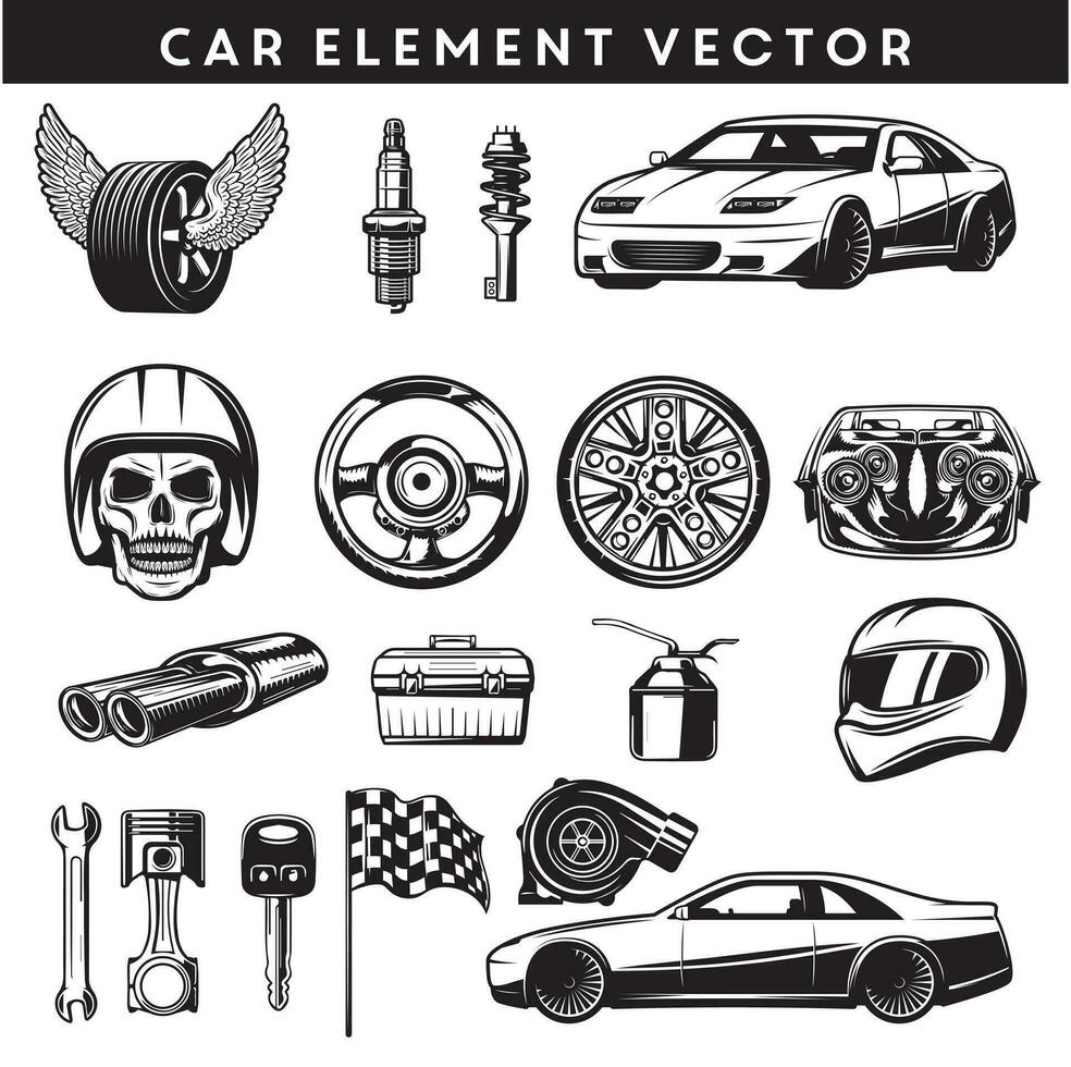 Car element vector set 29130501 Vector Art at Vecteezy
