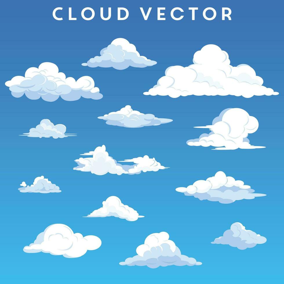 nube vector ilustración diseño conjunto