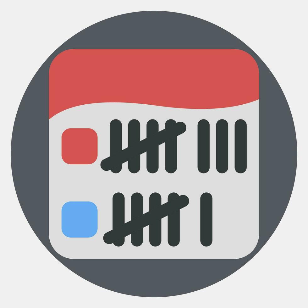 Icon vote counting. Indonesian general election elements. Icons in color mate style. Good for prints, posters, infographics, etc. vector