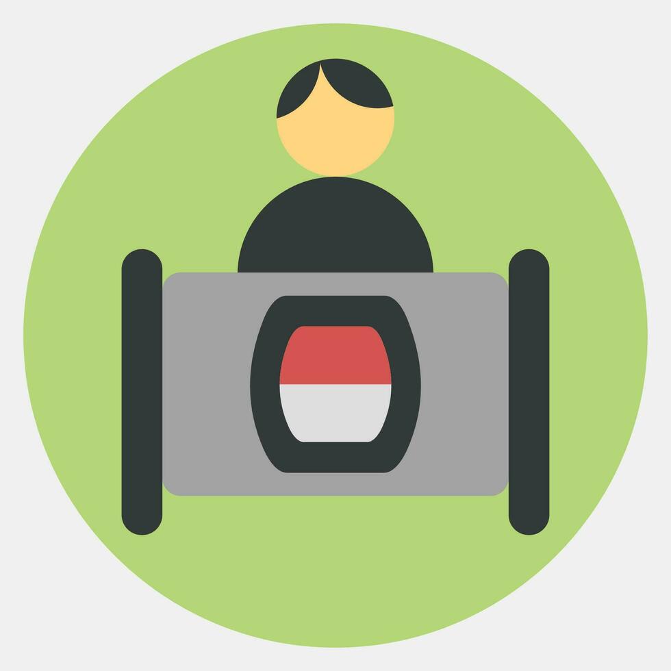 Icon voting booth. Indonesian general election elements. Icons in color mate style. Good for prints, posters, infographics, etc. vector