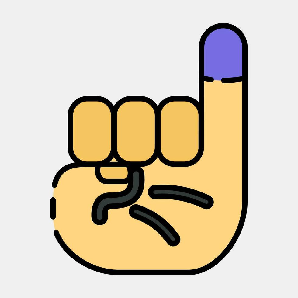 Icon ink on the little finger. Indonesian general election elements. Icons in filled line style. Good for prints, posters, infographics, etc. vector