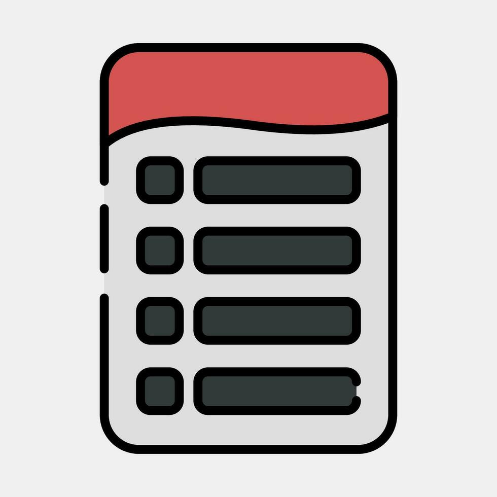 Icon voter list. Indonesian general election elements. Icons in filled line style. Good for prints, posters, infographics, etc. vector