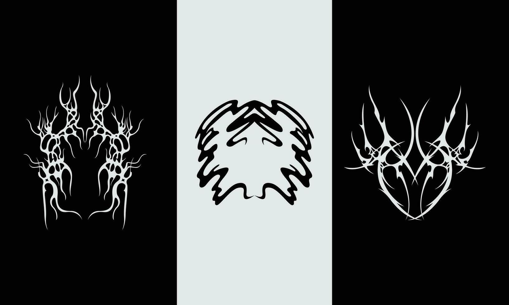 sharp metal art brutalism element shape asset acid poster, tattoo, tribal illustration vector icon, symbol sick editable