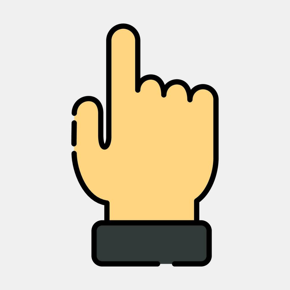 Icon index finger. Indonesian general election elements. Icons in filled line style. Good for prints, posters, infographics, etc. vector