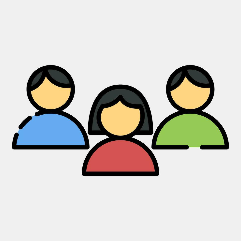 Icon voters. Indonesian general election elements. Icons in filled line style. Good for prints, posters, infographics, etc. vector