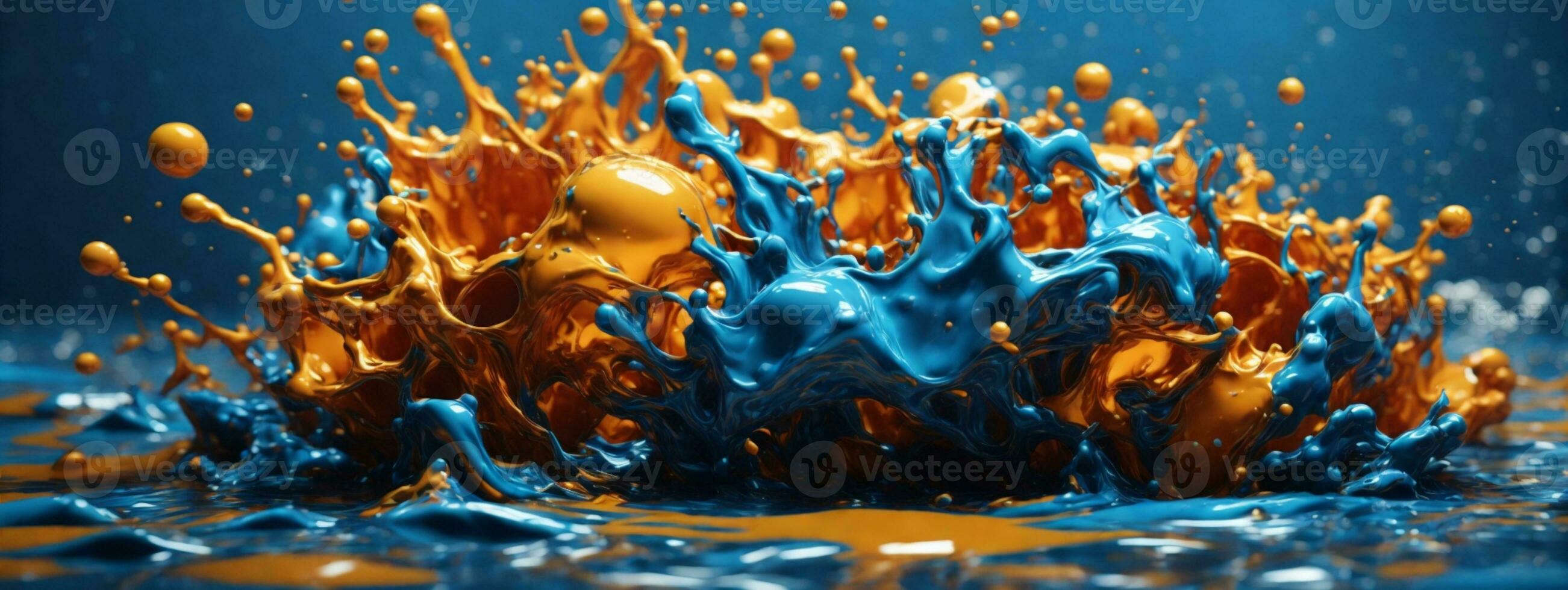 Abstract ink splash background. AI generated photo