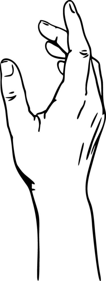 Hand reaching up vector illustration
