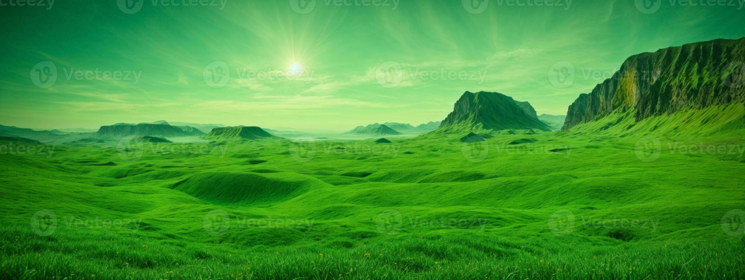 Green planet - Earth. AI generated photo