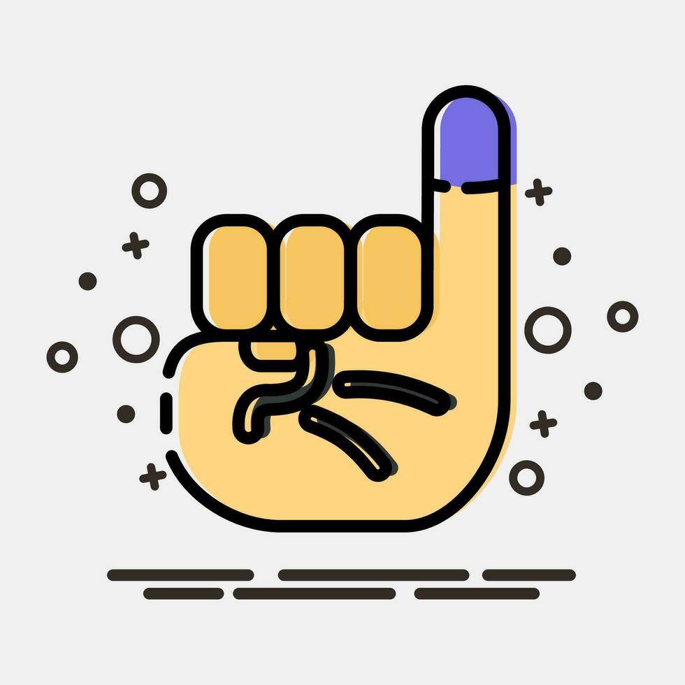 Icon ink on the little finger. Indonesian general election elements. Icons in MBE style. Good for prints, posters, infographics, etc. vector