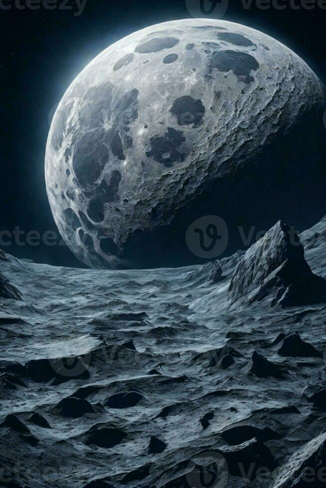full moon close up. AI generated photo