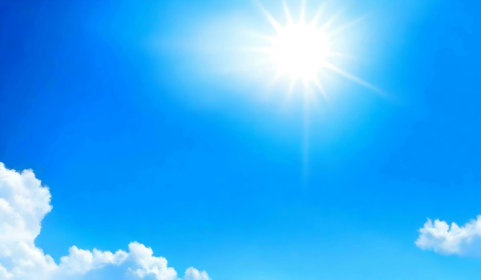 Bright sunshine blue sky background. AI Generative photo