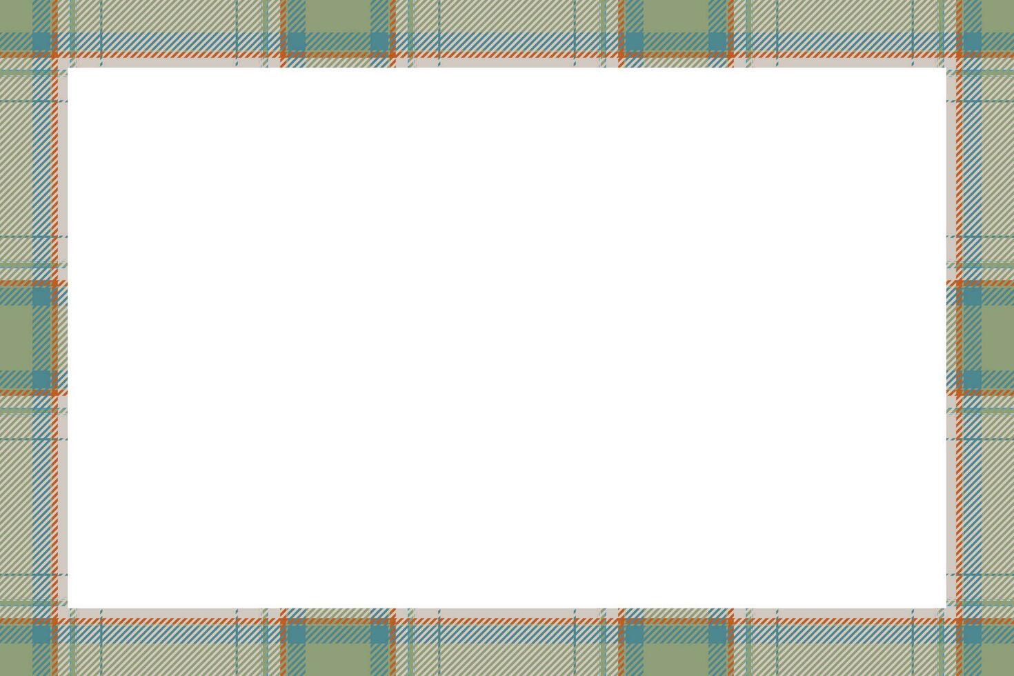 Vintage frame vector. Scottish border pattern retro style. Tartan plaid ornament. vector