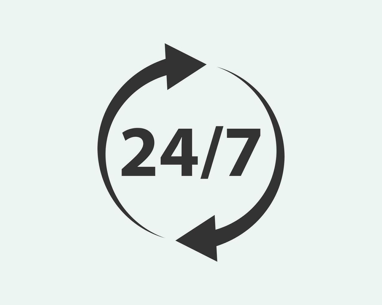 24 Hours a day service icon symbol vector