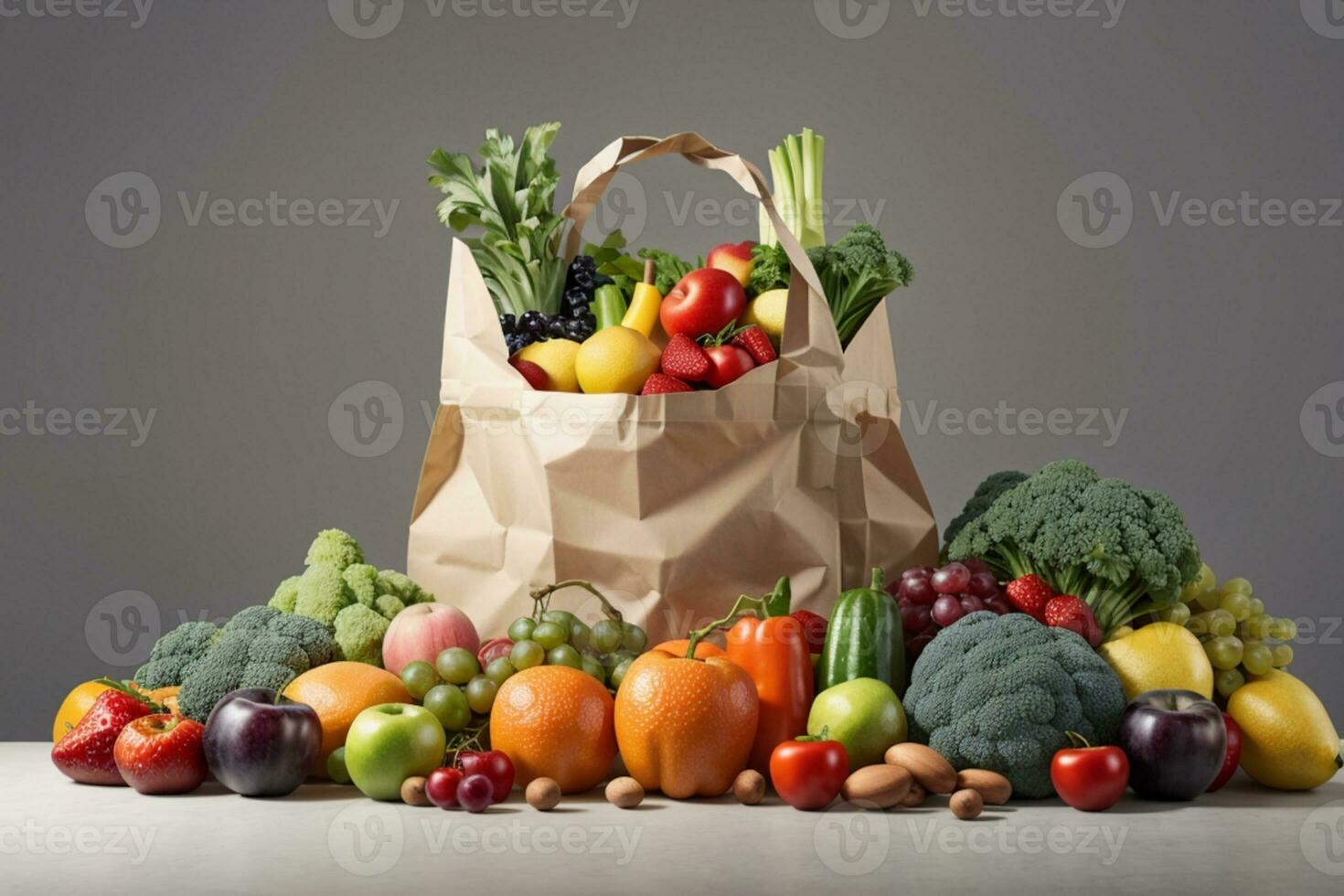 Healthy food background. AI generated photo