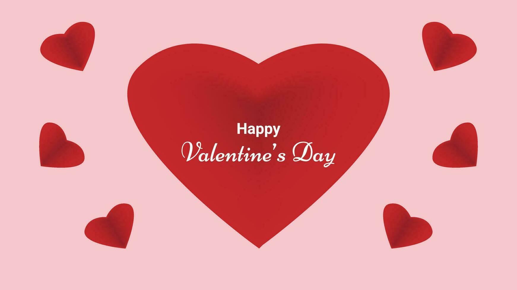 Happy Valentine's Day with Heart and Text vector