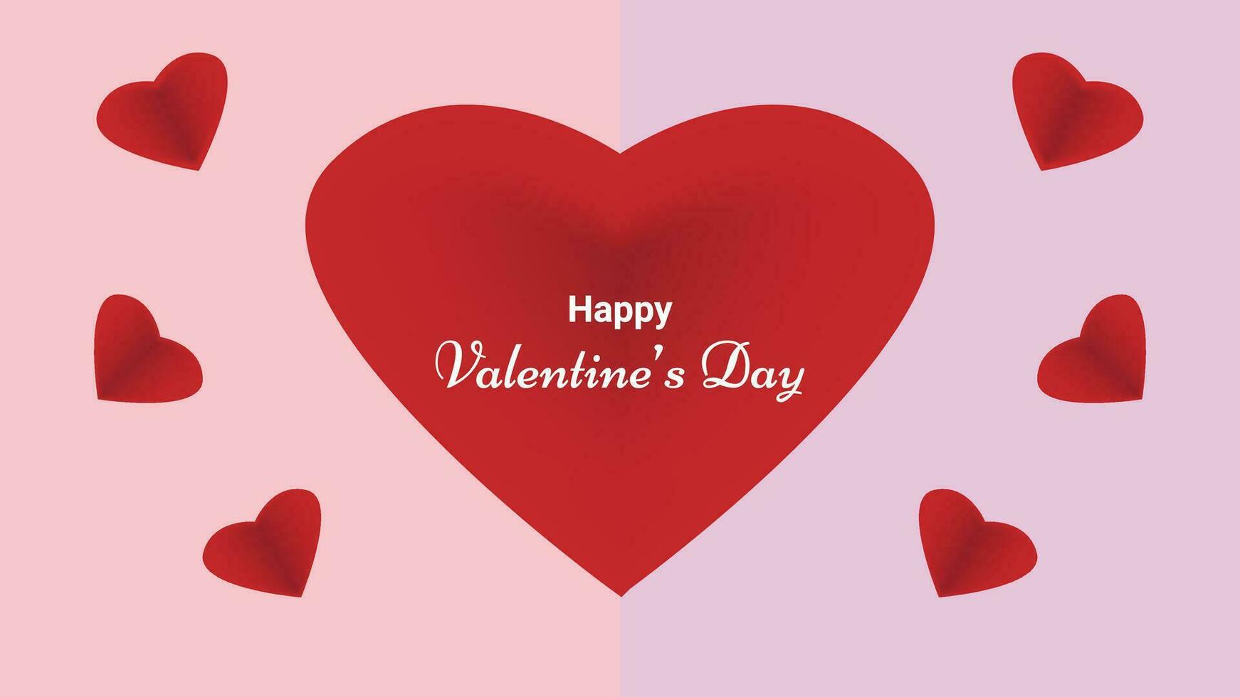 Happy Valentine's Day with Heart and Text vector