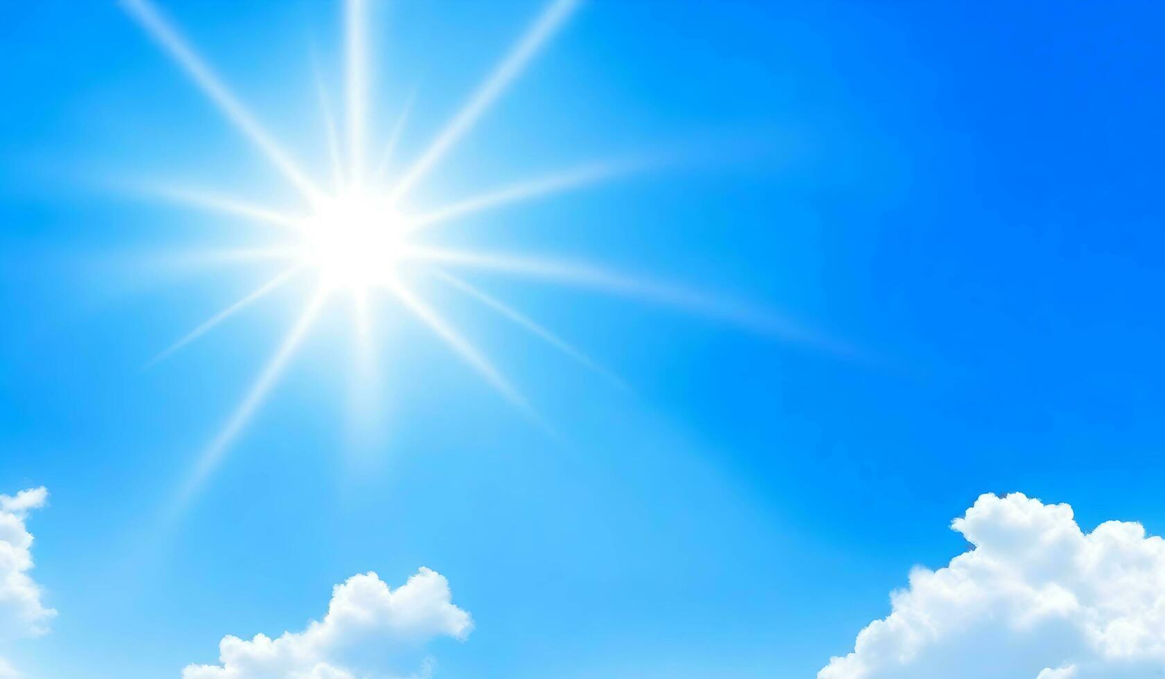 Bright sunshine blue sky background. AI Generative photo